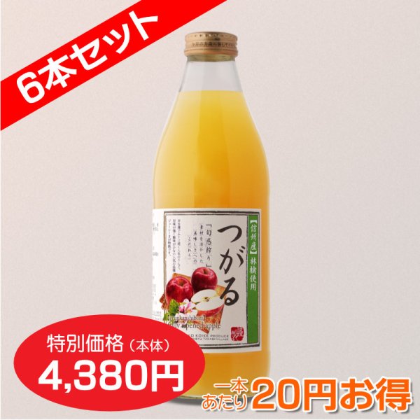 画像2: 南信州産 つがるジュース　完熟100%果汁　6本セット　【一本あたり730円】 (2)