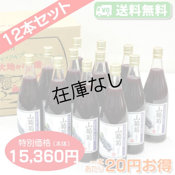 画像1: 【送料無料】山ぶどう[60%ぶどう果汁入飲料]720ml　12本セット【一本あたり1,280円】 (1)