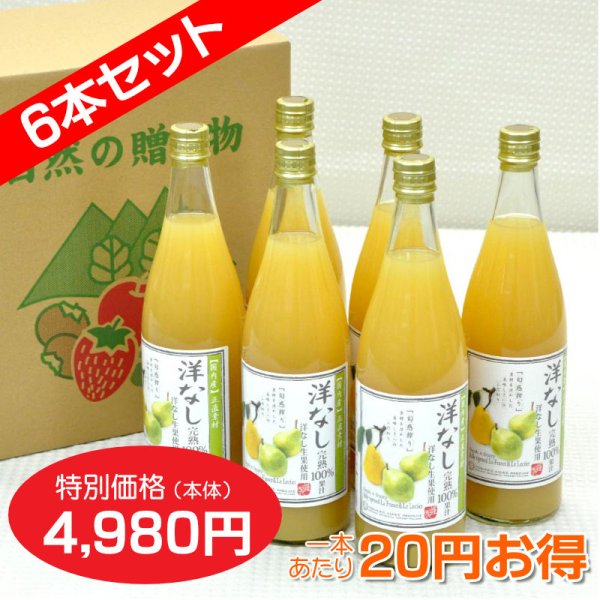 画像1: 洋なしジュース　完熟100%果汁 6本セット【一本あたり830円】 (1)