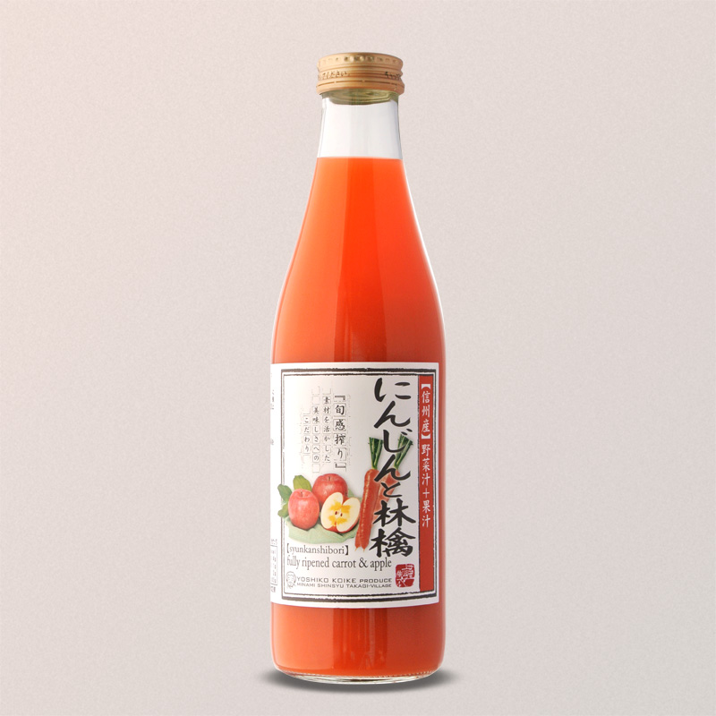 にんじんと林檎ジュース　野菜汁+果汁=100%